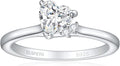 Elspeth 925 Sterling Silver Heart Engagement Ring for Women Heart Cut Cubic Zirconia Promise Ring Size 4-10