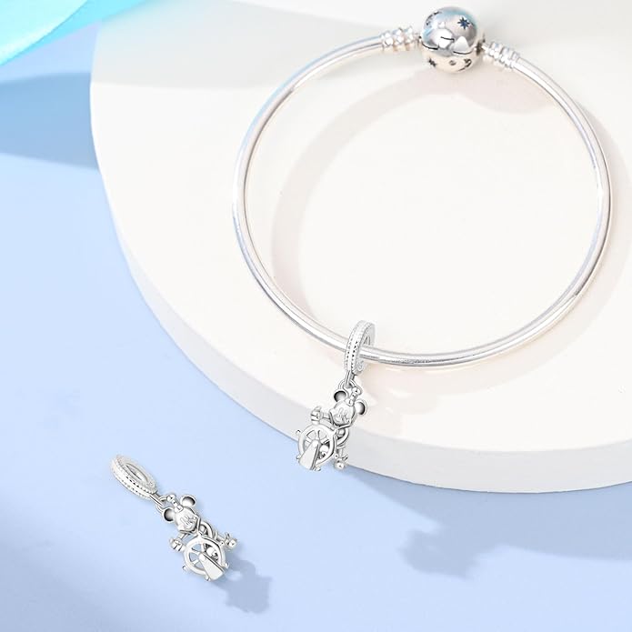 LIGHTDOG 925 Sterling Silver Charm fits Pandora Charm Bracelet Necklaces Pendant Bead Charms Jewelry Gift for Women Family Friends