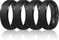 Egnaro Men's Rings 8.5mm Wide-2mm Thick Inner Arc Ergonomic Breathable Rubber Wedding bands-Hypoallergenic for Gym/Outdoor/Gift((1-7 Variety Pack with Half Size)