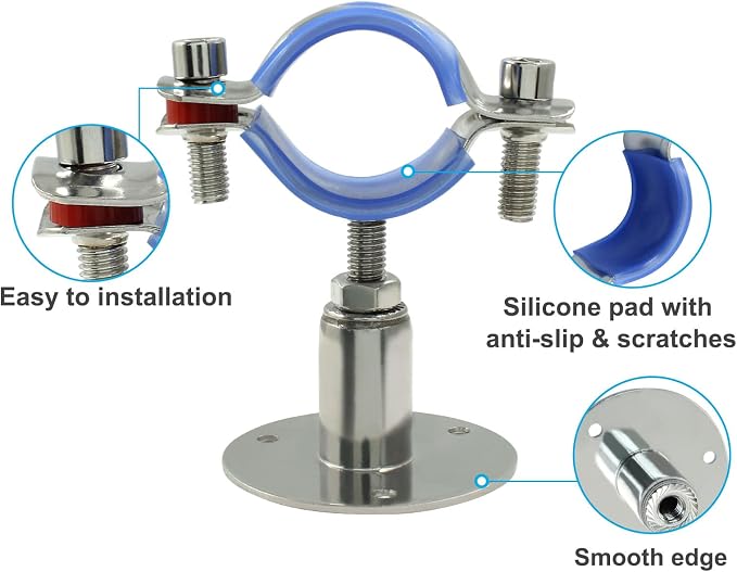 2PCS Wall Mount Ceiling Mount Pipe, - Image 3