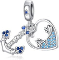 Birthday Fashion Love Heart Dangle Charm 925 Sterling Silver Charms fits Bracelets and Necklace Pendant Bead Charms Jewelry Present for Women Family Friends
