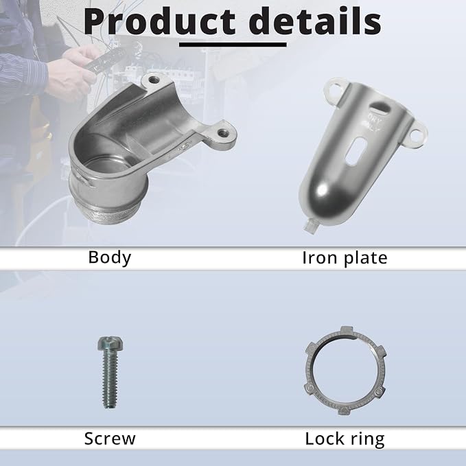 10-Pack 3/4" Flexible Metal Conduit Elbow, 90 Degree Squeeze Connectors | - Image 5