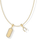 PAVOI 14K Gold Plated Dainty Necklace with Charms Set - Hypoallergenic Adjustable Chain Gold Charm Necklace for Women - Small Motif & Mantra 2 and 3-Pack Removable Pendants - Cute Jewelry Gifts