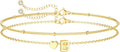 DEARMAY Dainty Initial Heart 14K Gold Plated Bracelets for Women Trendy, Letter Charm Bracelet Jewelry Cute Simple Fashion Chain Gift