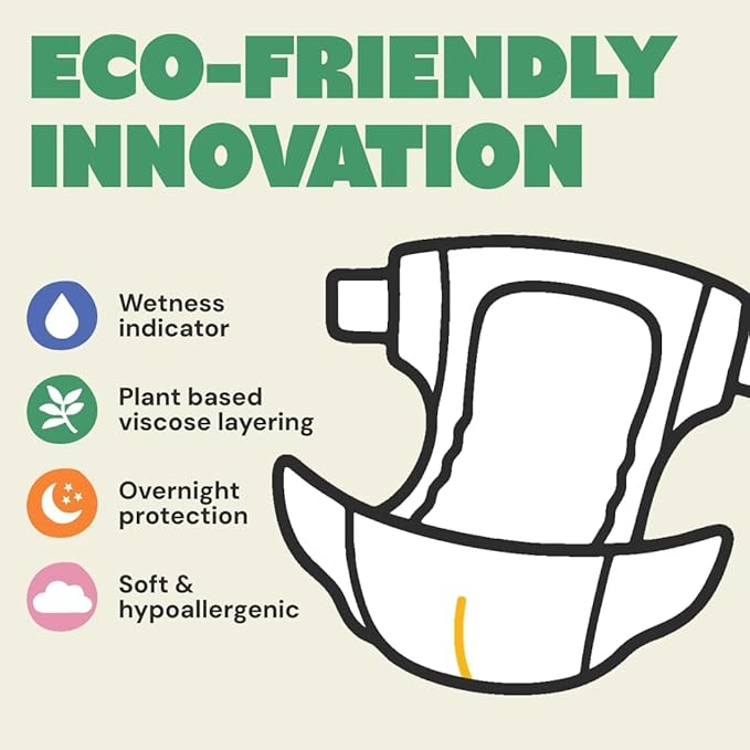 DYPER - Baby Diapers Size 6 (18 Count) - Plant Based Disposable Diapers for Day and Overnight Premium Leak Protection, Skin-Friendly Comfort with Soft Size 6 Diapers (>35 lb)