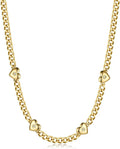 Natural Freshwater Baroque Pearl Necklace 14K Gold Plated Dainty Choker Necklace for Women Girls Snake Chain/Cuban Link/Paperclip/Ball Beaded Chain/Tennis Chain Fashion Jewelry for Gift
