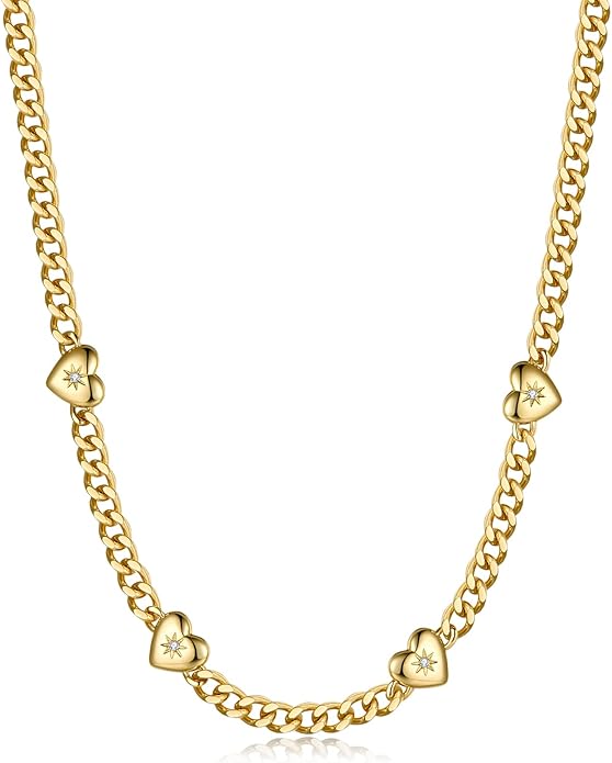Natural Freshwater Baroque Pearl Necklace 14K Gold Plated Dainty Choker Necklace for Women Girls Snake Chain/Cuban Link/Paperclip/Ball Beaded Chain/Tennis Chain Fashion Jewelry for Gift