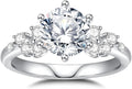 Moissanite Engagement Rings for Women,D Color VVS1 Round Cut Moissanite Ring 925 Sterling Silver Promise Rings for Her