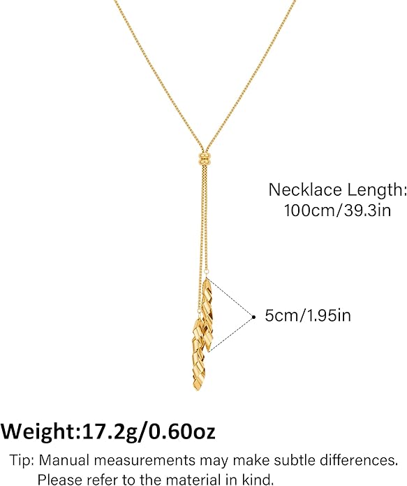 Gold Silver Necklace for Women Y Chain Adjustable Gold Long Necklaces Fashion Dainty Jewelry