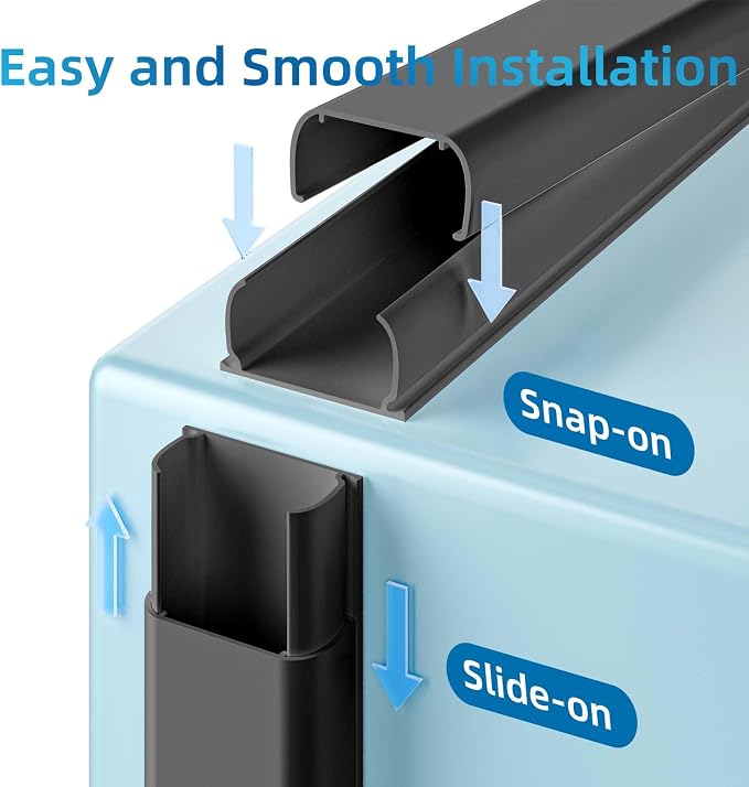 Yecaye 142in Wall Cord Hider for 2-3 Cords, W0.94in H0.47in, On-Wall Cord Cover - Image 4