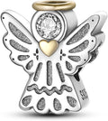 MULA 925 Sterling Silver Charms for Bracelets and Necklaces Family Letters Dangle Pendants Airplane Travel Beads Family Tree Jewelry Charms for Women