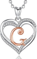 INFUSEU Unique Initial Necklaces for Women Girls Small Heart Letter Jewelry, Meaningful Personalized Gifts