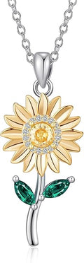 Flower Necklace Tulip/Sunflower/Daisy/Bee Pendant Necklaces Jewelry for Women Mom Gifts