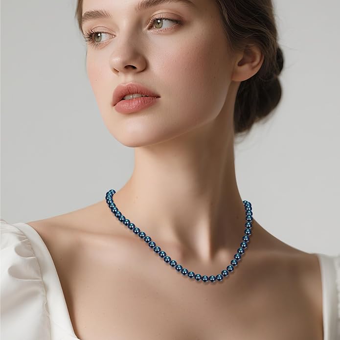 Pearl Necklace and Earring Set Include Stunning Bracelet, Pearl Jewelry Set for Women with Preserved Rose Box