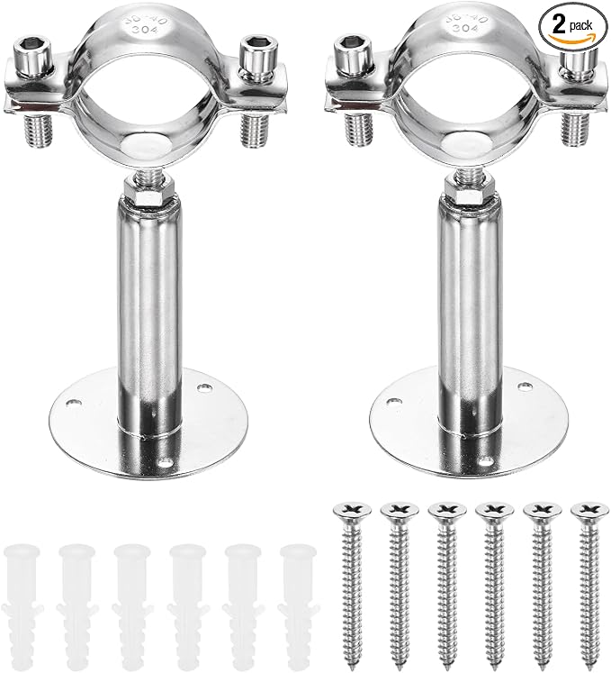 HARFINGTON 2 Set Wall Mount Ceiling Mount Pipe Supports 304 Stainless Steel by HARFINGTON
