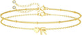 DEARMAY Dainty Initial Heart 14K Gold Plated Bracelets for Women Trendy, Letter Charm Bracelet Jewelry Cute Simple Fashion Chain Gift