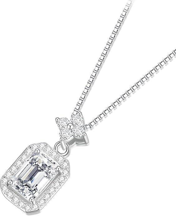 S925 Sterling Silver 0.6ct VVS1 D-Color Diamond Pendant Necklace for Women, Ideal Valentine's Day Gift for Wife
