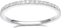 EAMTI 2mm Wedding Band Cubic Zirconia Half Eternity Stackable Brass Engagement Ring Size 3-13