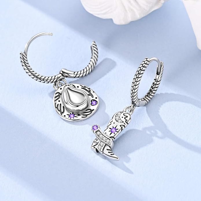 LAZA 925 Sterling Silver Hoop Earrings for Women, Hypoallergenic Huggie Butterfly Dangle Drop Earrings Colorful Flower Earrings Jewelry Gifts