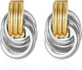 Gold/Silver Statement Geometric Earrings for Women Chunky Gold Knot Link Drop Dangle Earrings Trendy Jewelry Gift
