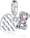 925 Sterling Silver Charms Fit Pandora Charms Bracelet God Has You In His Arms I Have You In My Heart Fit Wife Daughter Mother's Day Christmas Birthday Gift