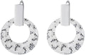 Rose Gold Hoop Earrings for Women, 925 Silver-Plated Thickened Hypoallergenic Earrings, CZ Black Gemstone-Inlaid Earrings - Women's Fashion Jewelry
