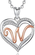 INFUSEU Unique Initial Necklaces for Women Girls Small Heart Letter Jewelry, Meaningful Personalized Gifts