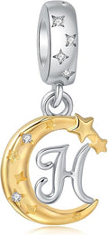 925 Sterling Silver Letter Charms fit Pandora Charms Bracelets fit Women Christmas Birthday Gift