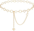 Metal Waist Chain Women - Love Hearts Pendant Adjustable Link Belt