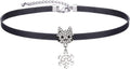 Yonhon Black Choker Necklace for Women,Gold/Siver Tone Choker Necklace with Elegant Pendantant