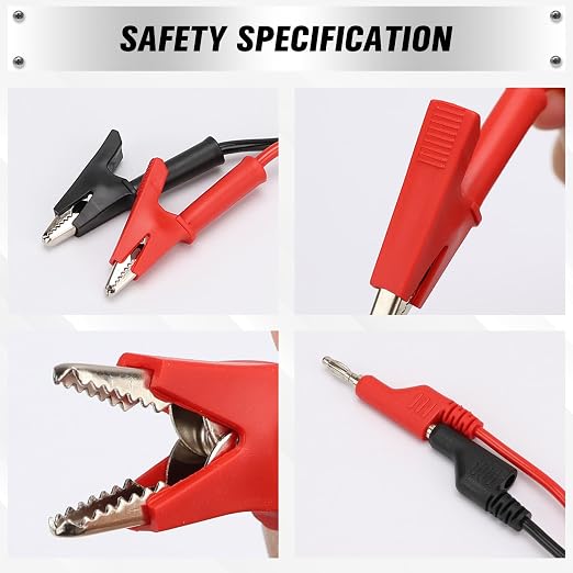 SWANLAKE 2-Piece Banana Plug to Alligator Clip Test Leads, 1000V 15A 3.5ft/1M - Image 6