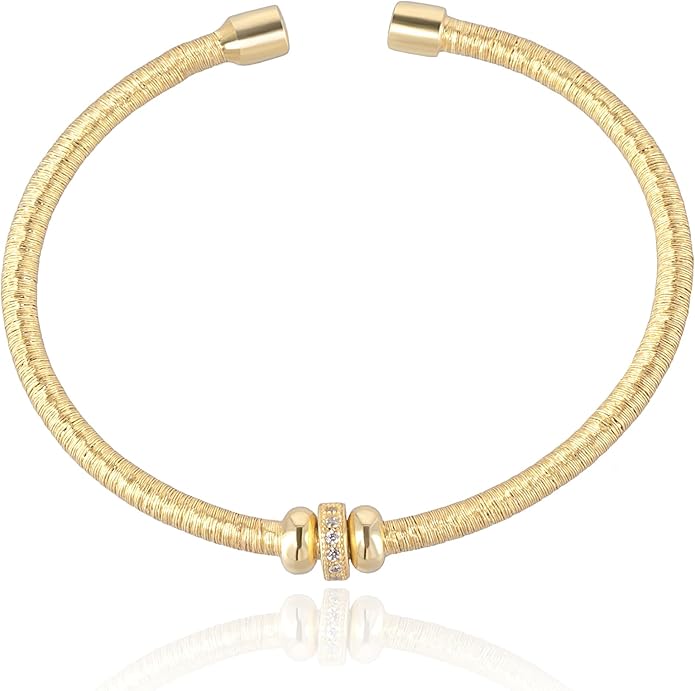 Cuffs Bracelet for Women Minimalist Gold Coil Craft Cuff Bracelet Italian Coil Craft Handmade Jewelry Christama Birtherday Gift
