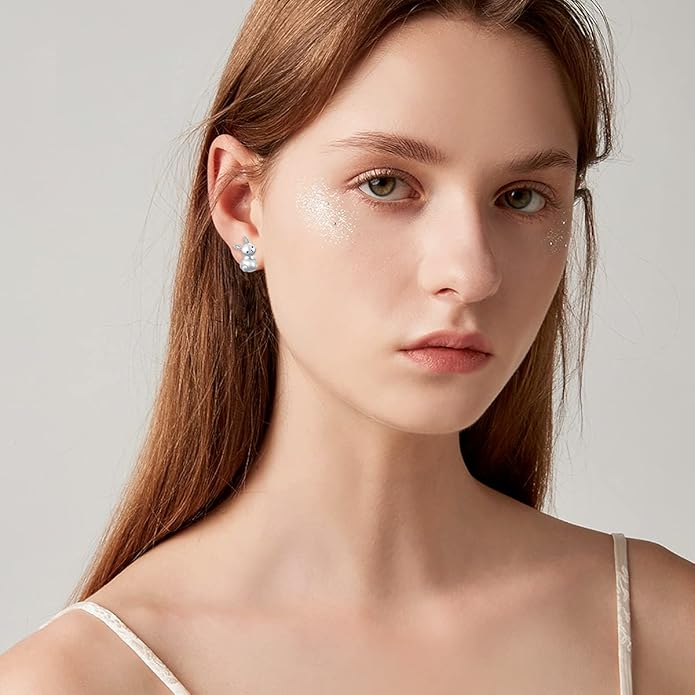 PELOVNY Animal Dangle Earrings Sterling Silver Hypoallergenic Moss Agate Crystal Moonstone Earrings Bee Butterfly Dolphin Peacock Phoenix Jewelry Birthday Christmas Gifts for Women