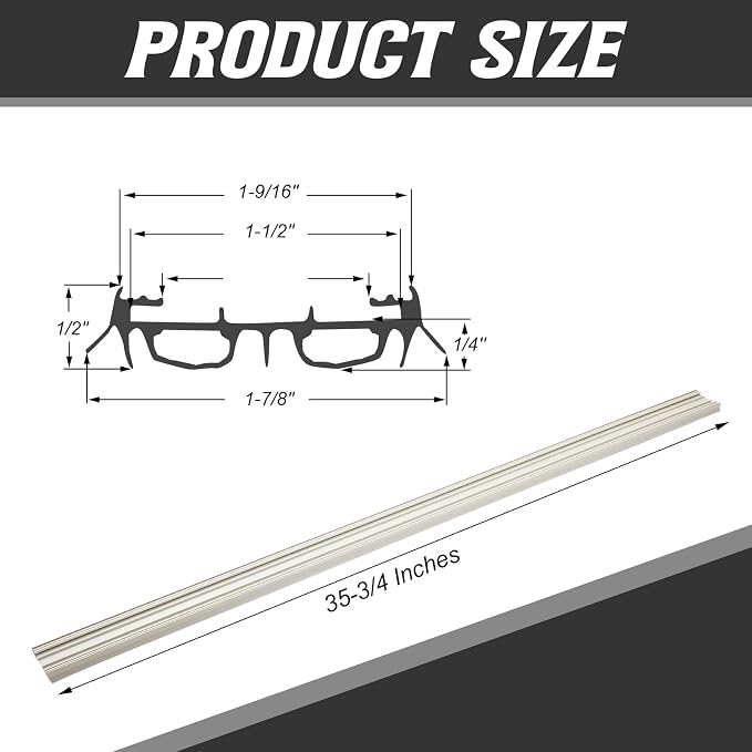 Pushglossy 2 Pack Slide on Door Sweep 35-3/4 Inches Double Bulb Weatherstrip - Image 2
