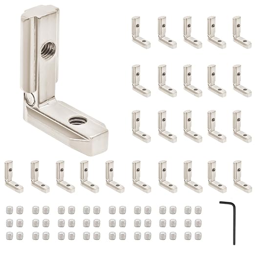 24pcs 3030 Extrusion Connector Corner Bracket Joint Silver | 3030 Extruded by SeekLiny