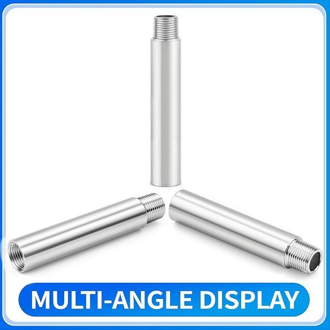 ChillWaves 304 Stainless Steel Pipe Fitting, Nipple Cast Pipe 1/4" NPT Male x - Image 3