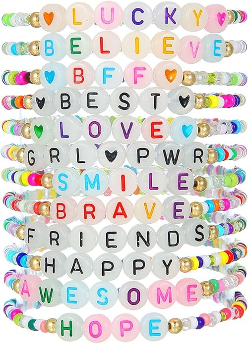 Friendship Bracelets Boho Stackable Bracelets for Women Surfer Heishi Clay Bead Bracelets Stretch Preppy Bracelets Colorful Boho Bracelets for Women