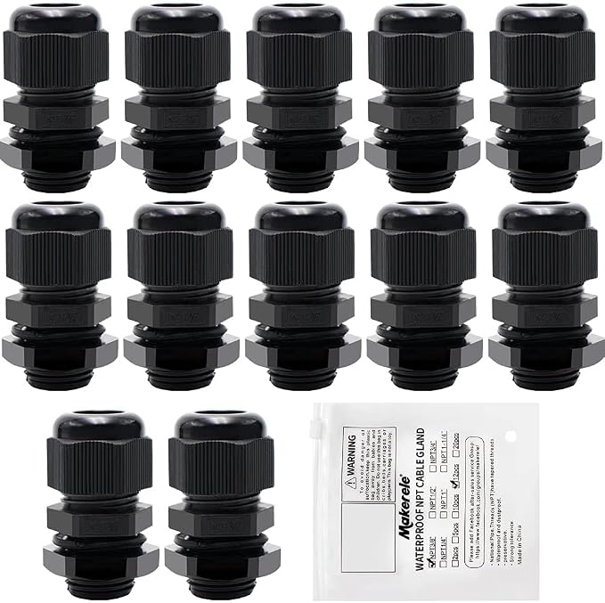 MAKERELE NPT 3/8” Cable Glands IP68 Waterproof Strain Relief Cord Connector | by MAKERELE