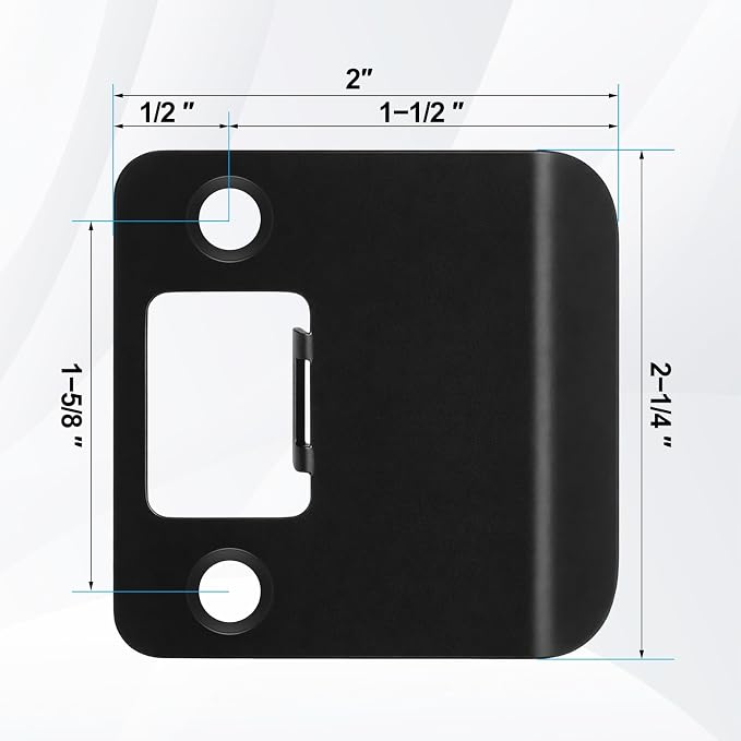 2 Pack Extended Strike Plate Round Corner, 2 X 2.25 Inch, 2-1/4" x 1-1/2" - Image 2