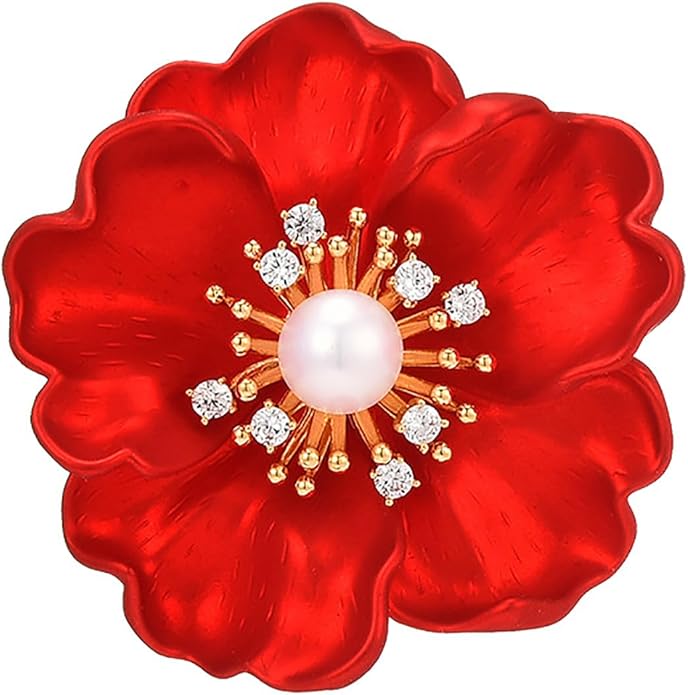 Red Rose Flower Brooches and Pins for Women Costume Jewelry Brooch Pins Broches Jewelry for Women Elegant Lady Pin