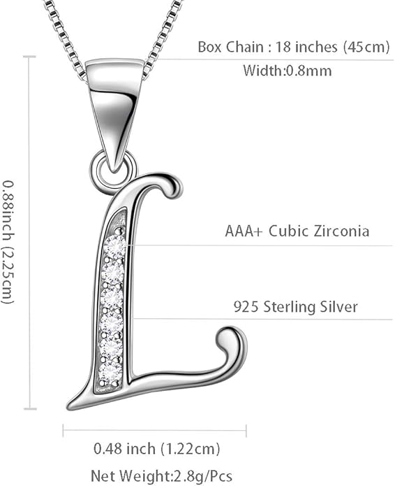 Aurora Tears Letter Necklace Initial 925 Sterling Silver Alphabet Pendant Crystal Name Gift Women Cubic Zirconia Jewelry