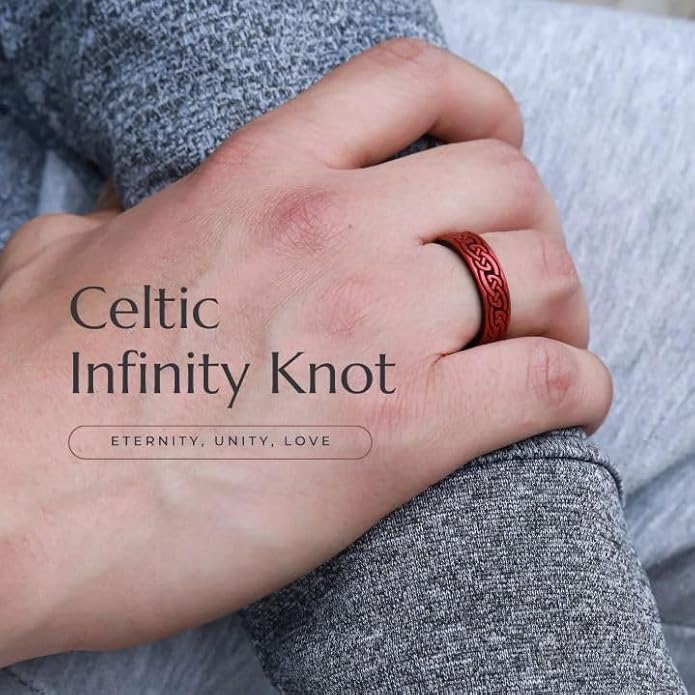 Knot Theory Celtic Butterfly Sailor Infinity Silicone Ring for Men Women - Breathable Dual Layer Comfort Fit 6mm Bandwidth