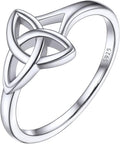 PROSILVER 925 Sterling Silver Claddagh Ring/Celtic Knot Ring for Women, Irish Wedding Band, Rose Gold Plated/Gold Plated, Size 4-12, Come with Box