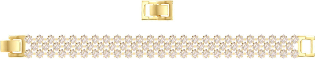 14K Gold Plated Women’s Tennis Bracelet – Sleek CZ Line Bracelet, Fits 6.0"–7.2" Wrist – Sparkly Everyday Jewelry Gift, Contemporary Tennis Bracelets for Women