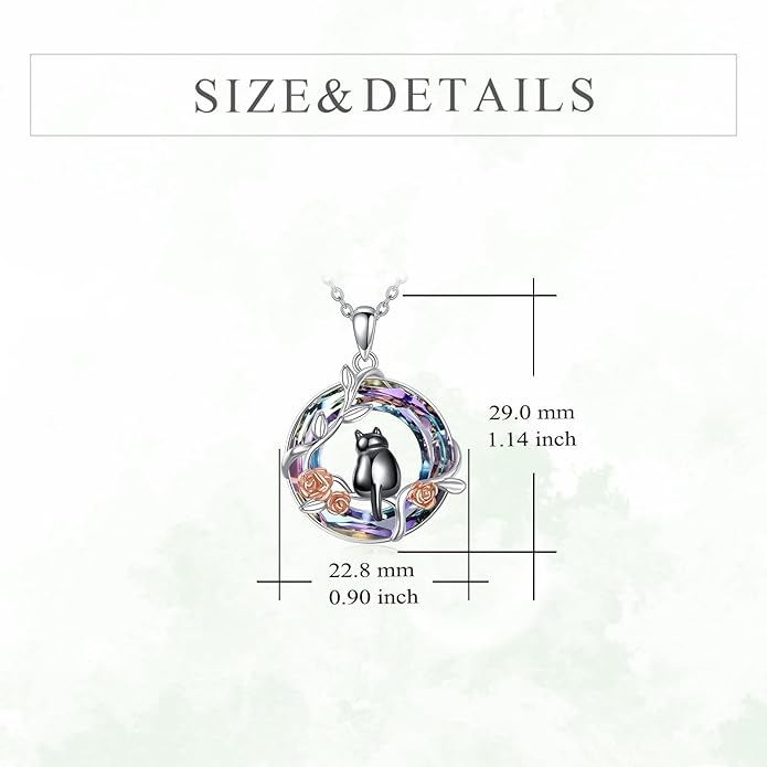 YFN 925 Sterling Silver Hummingbird/Cardinal/Cat Necklace for Women Animal Pendant with Adjustable 18"+2" Chain Jewelry Gift for Christmas, Valentine's Day, Mother's Day, Birthday-Gift Box Included