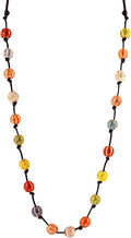 MINACHI Hippie Bohemian Colorful Ceramic Bead Long Strand Necklace, Boho Hippie Beach Summer Statement Jewelry Gift for Women