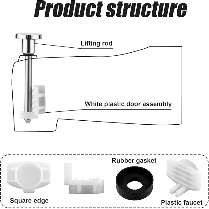 2pcs Tub Spout Diverter Repair Kit, 1 Diverter Valve Stem and 1 Seal | - Image 4