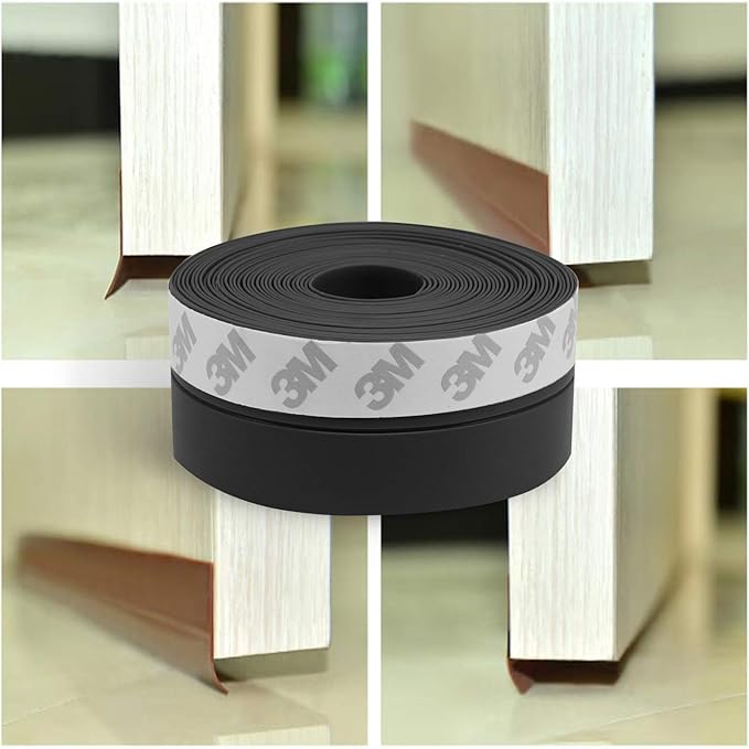 TAROSE Weather Stripping, Silicone Door Seal Strip Door, 16 Feet Long Black | - Image 7