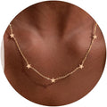 VRIUA Necklaces for Women - 14K Gold/Silver Plated Dainty Chain Necklace with Five Charms: Diamond, Bow, Snowflake, Cross, Flower, Clover, Butterfly, Heart, Star of David, and Star Trendy Jewelry
