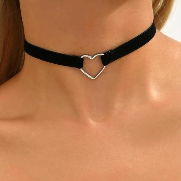 Fesciory Black Necklaces for Women, Adjustable Layered Velvet Leather Lace Collar Necklace, Goth Jewelry Gifts.